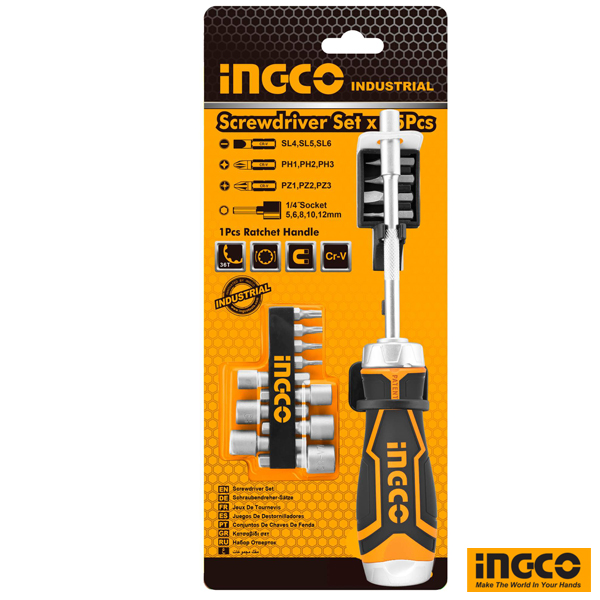 INGCO 15 In 1 Ratchet Screwdriver Set