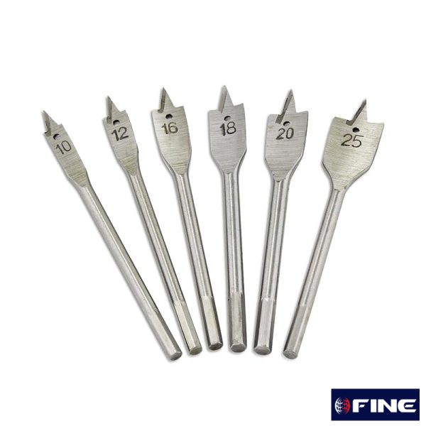 Flat Wood Bit Set 6 Pcs