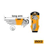 INGCO Torx Allen Key 9 Pcs With Extra Long Arm