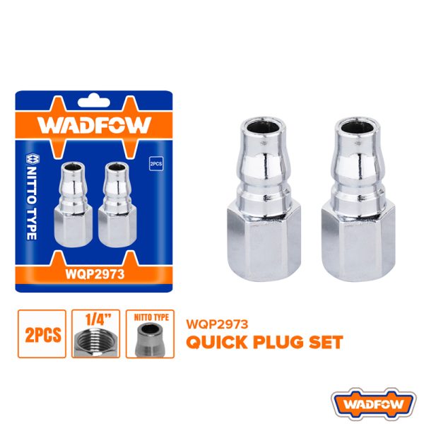 WADFOW 2 PCs Nitto Type Quick Plug Set - Female Thread 1/4"