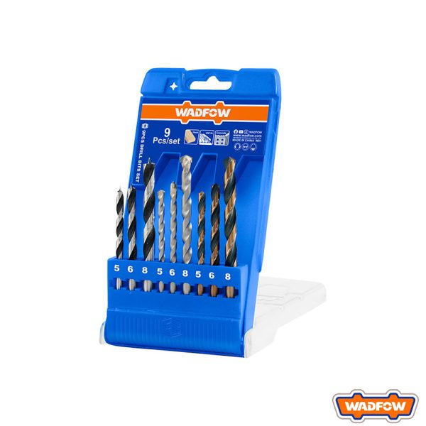 WADFOW 9 PCs Drill Bit Set (Wood/Metal/Concrete)