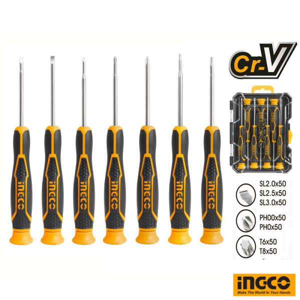 INGCO 7 PCs Precision Screwdriver Set