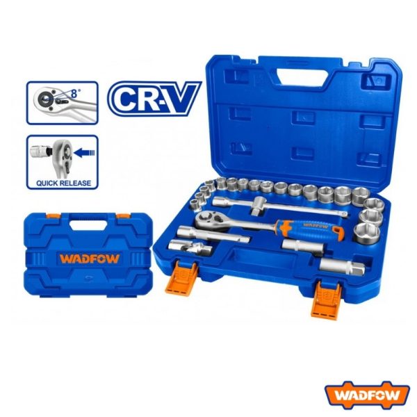 WADFOW 1/2 Box Socket Set 25 Pcs