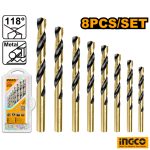 INGCO HSS Twist Drill Bit Set 8Pcs