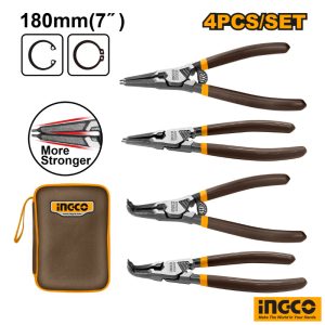 INGCO 4Pcs Circlip Plier Set