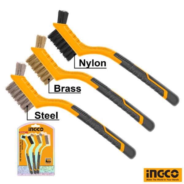 INGCO Abrasive Wire Brush 3Pcs Set