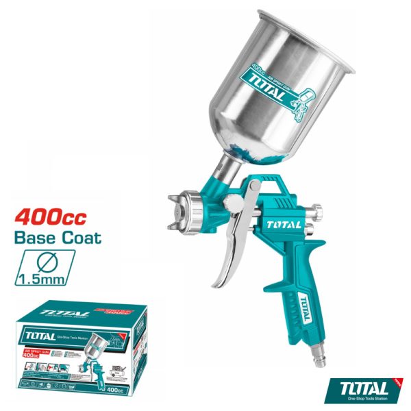 TOTAL Angle Air Spray Gun 400cc 1.5mm