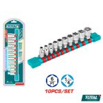 TOTAL 1/4" Socket 10Pcs Set (5-14mm)