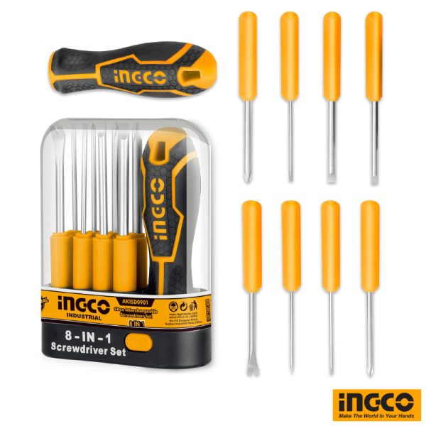 INGCO 9 PCs Interchangeable Screwdriver Set