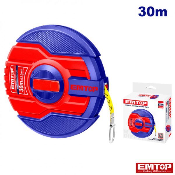 EmTop Fiberglass Measuring Tape - 30m