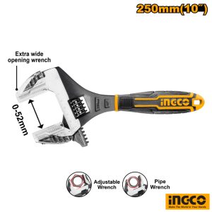 INGCO 2 In 1 Adjustable Wrench 10" 250mm