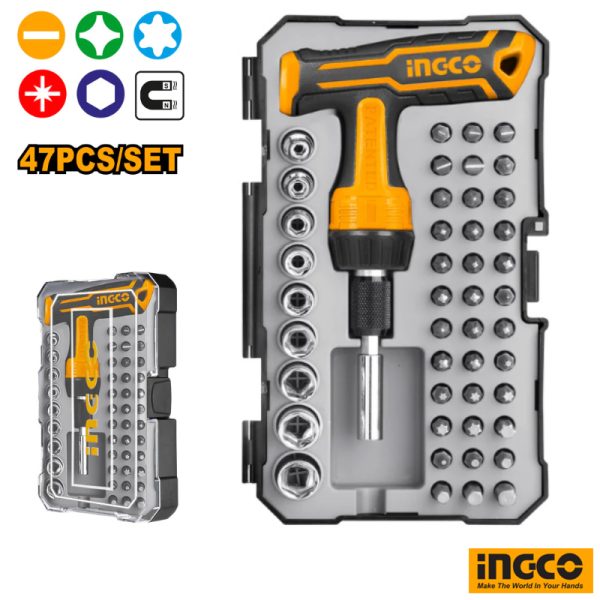 INGCO 47 PCs T-Handle Wrench Screwdriver Set