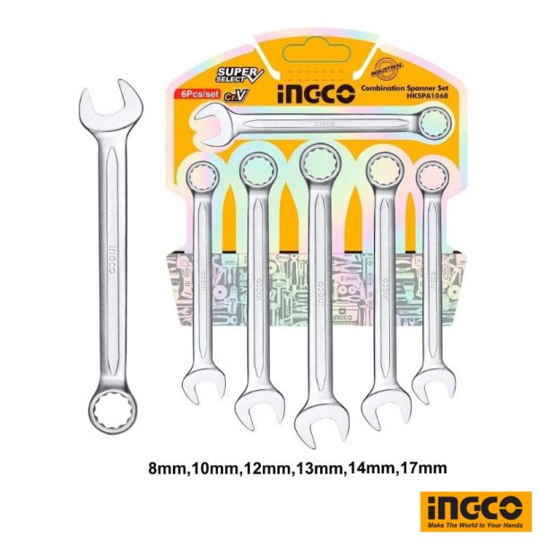INGCO 6 PCs Combination Spanner Set (8-17mm)