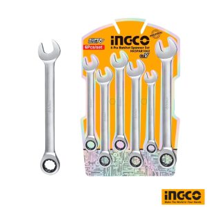 INGCO 6 PCs Ratchet Spanner Set (8-17mm)