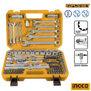 INGCO 82 PCs 1/4" & 1/2" Tool Set Box