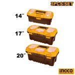 INGCO 3PCs Plastic Tool Box Set