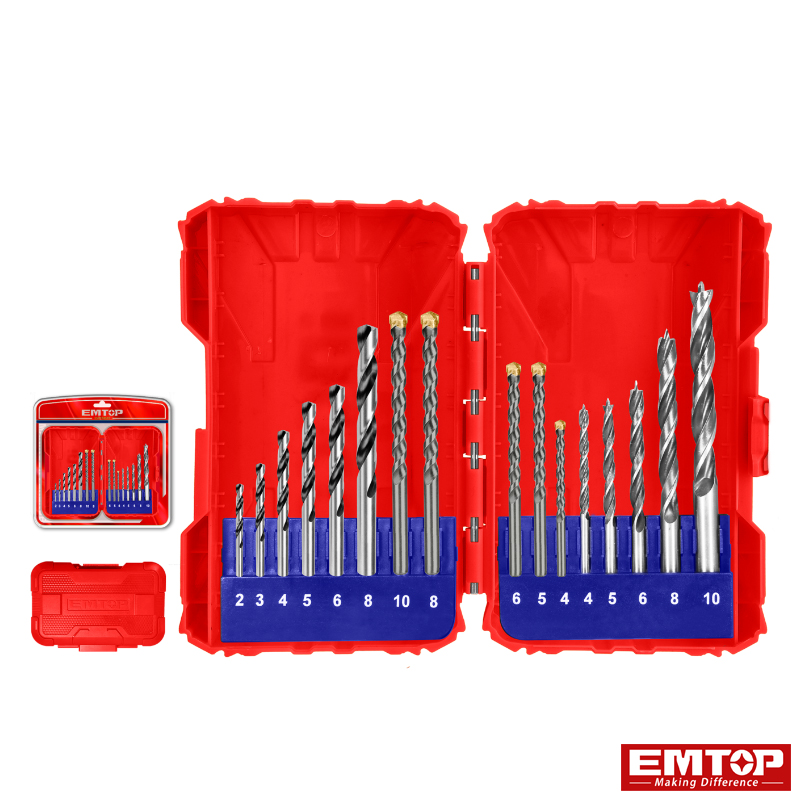 Emtop 16 pcs Drill Bits Set
