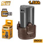 INGCO S12 Round Battery Pack - 1.5AH 12V (Type-C Port)