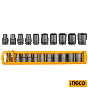 INGCO 10pcs 1/2 Impact Socket Set
