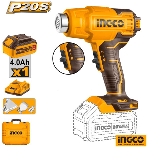 INGCO Codless Heat Gun + 4Ah Battery
