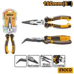 INGCO High Leverage Bent Nose Plier 6"