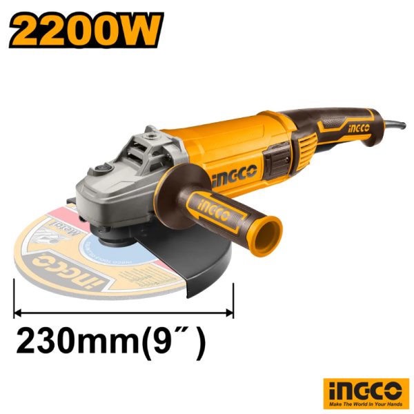 INGCO Angle Grinder 2200W 230mm (9" inch)
