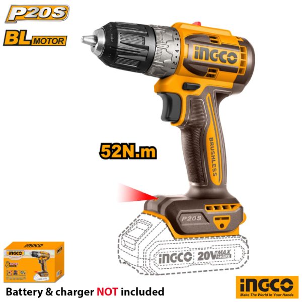 INGCO Cordless Drill Brushless 20V