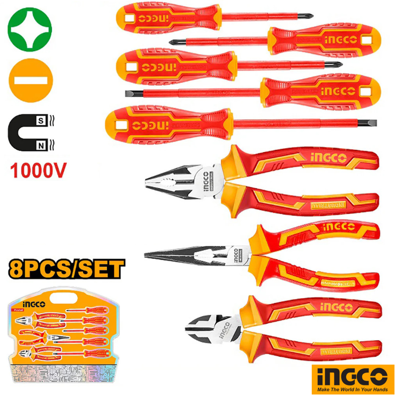 INGCO 8pcs Insulated Hand Tool Set