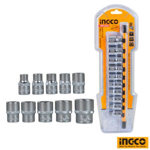 INGCO 10pcs 1/2 Box Socket Set