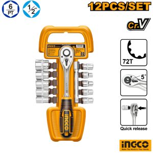 INGCO 12PCs 1/2 Socket Set