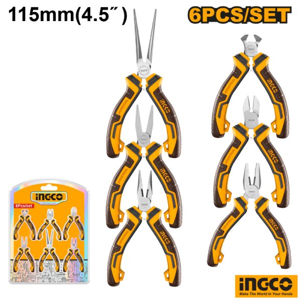 INGCO 6pcs Mini Pliers Set