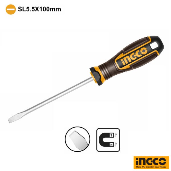 INGCO Slotted Screwdriver 5.5mm x 100mm