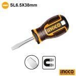 INGCO Stubby Slotted Screwdriver 6.5mm