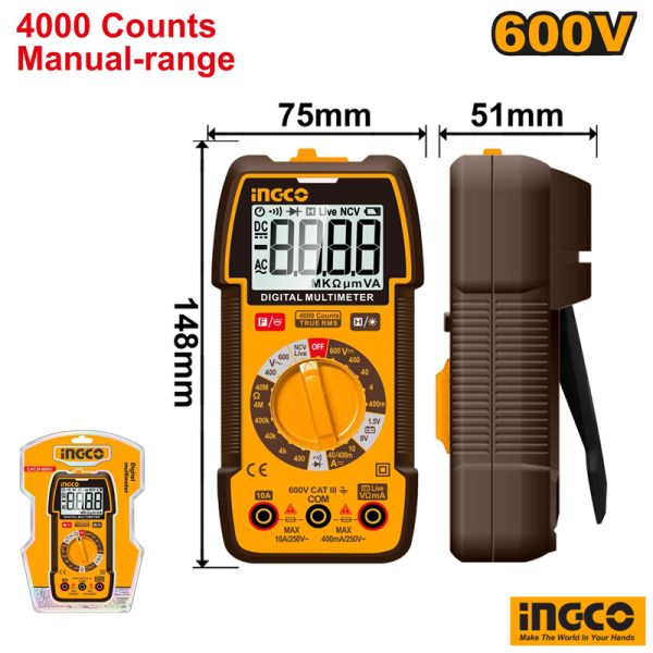 INGCO Digital Multimeter Auto Range 1000V