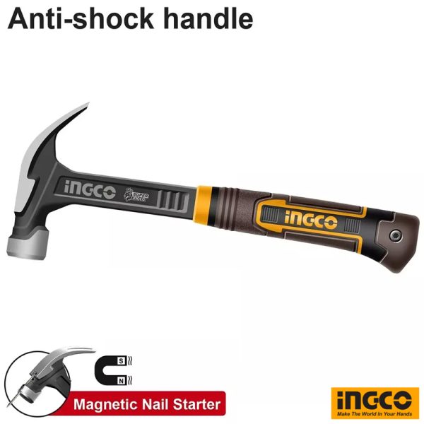 INGCO Anti Shock Claw Hammer 560g
