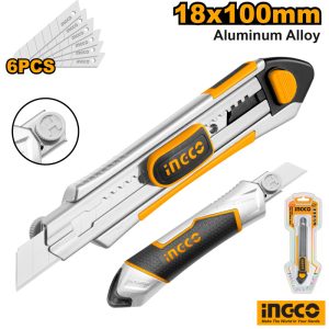 INGCO Snapoff Blade Knife 100x18mm with 6 Blades