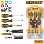 INGCO 24pcs Screwdriver and Bit Set