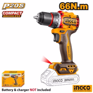 INGCO Cordless Brushless Drill 66Nm 20V CDLI206681