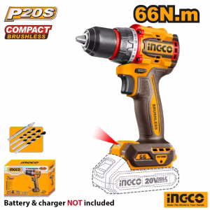 INGCO Cordless Brushless Drill 66Nm 20V CDLI206681