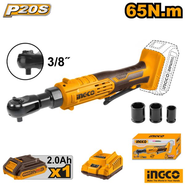 INGCO Cordless Drive Ratchet with B&C