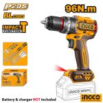 INGCO Cordless Impact Drill 96Nm (High Power)