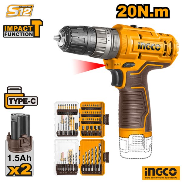 INGCO Cordless Impact Drill 16V