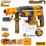 INGCO Cordless Rotary Hammer 26mm (2x 4Ah Battery)