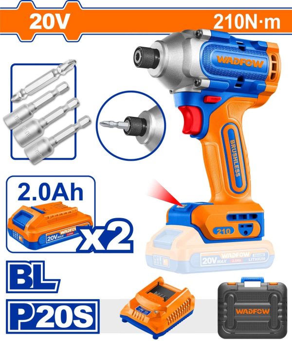 WADFOW Cordless Impact Driver Wrench (2x Battery)
