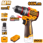 INGCO Cordless BL Impact Drill 16V (2x Battery)