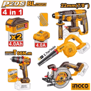 INGCO Cordless 4 Pcs Combo Kit