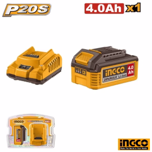 INGCO 4Ah P20S Battery + Charger Kit