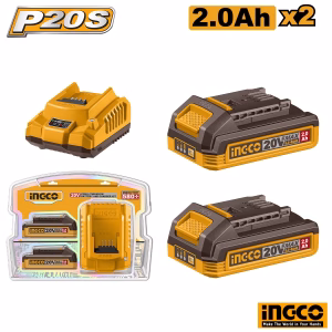 INGCO P20S 2x Battery & Charger Kit