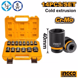 INGCO 1/2 DR. Impact Socket Set 14Pcs