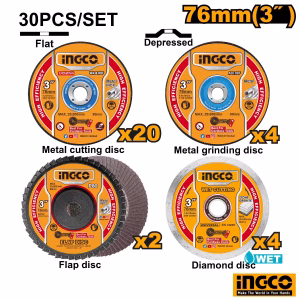 INGCO 30Pcs Disc Pack 3" - 76mm